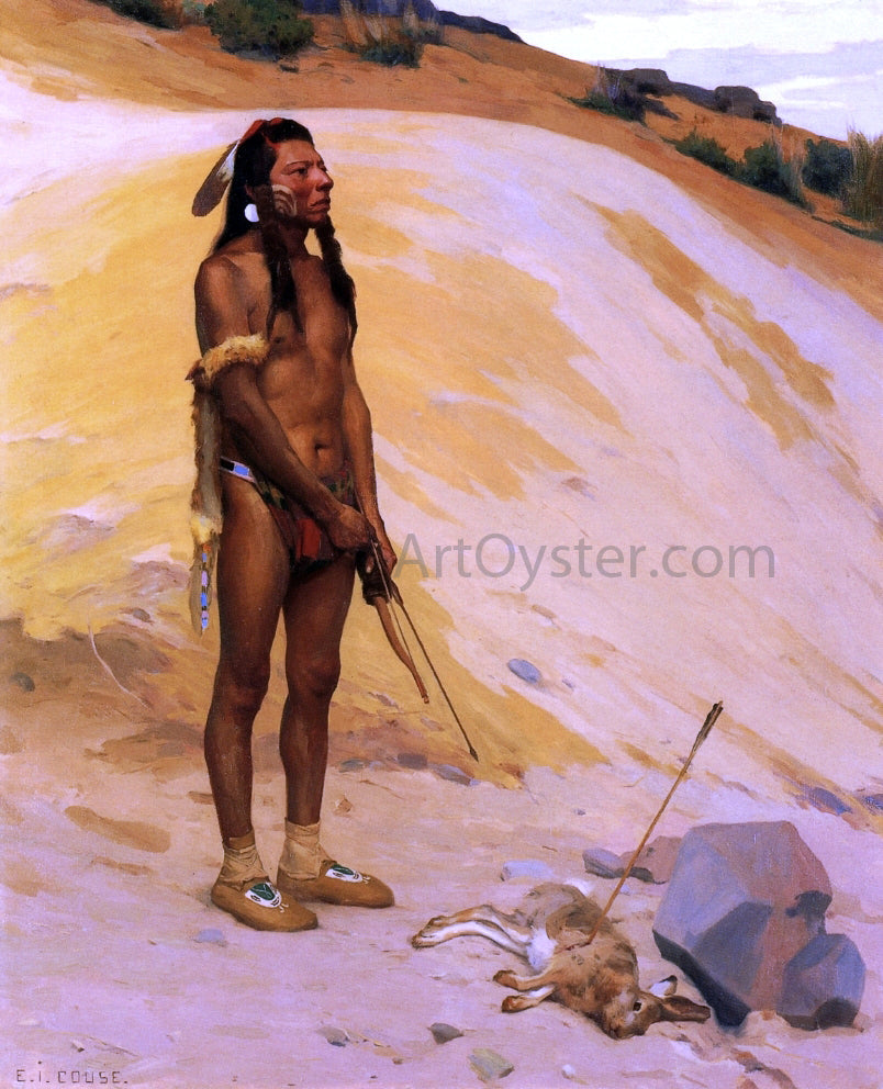 E Irving Couse Indian Hunter - Canvas Print