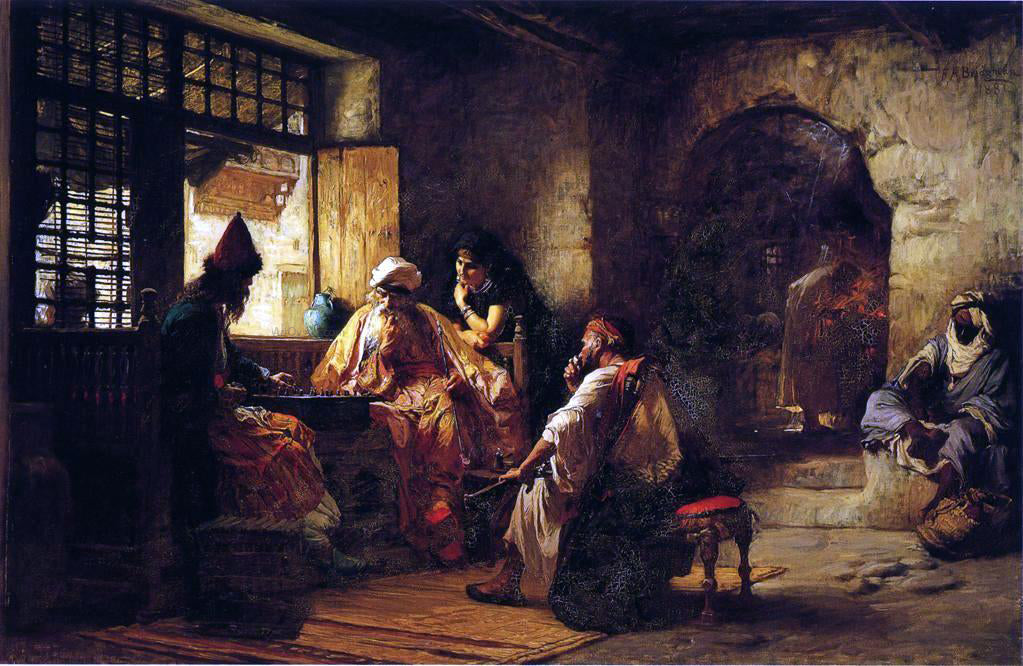 Frederick Arthur Bridgeman An Interesting Game - Canvas Print