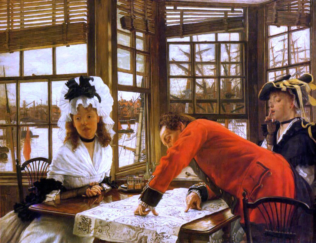 James Tissot An Interesting Story - Canvas Print