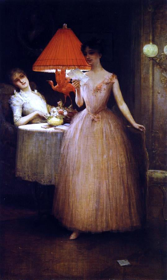 Edward Percy Moran An Invitation - Canvas Print