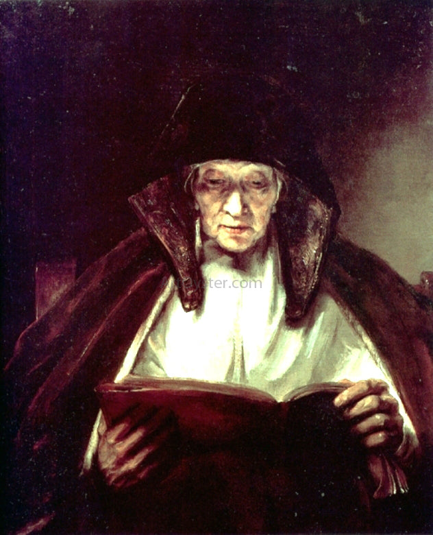 Rembrandt Van Rijn An Old Woman Reading - Canvas Print