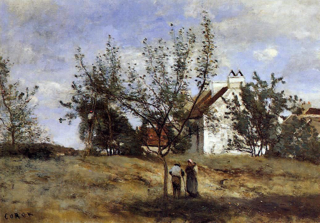 Jean-Baptiste-Camille Corot An Orchard at Harvest Time - Canvas Print