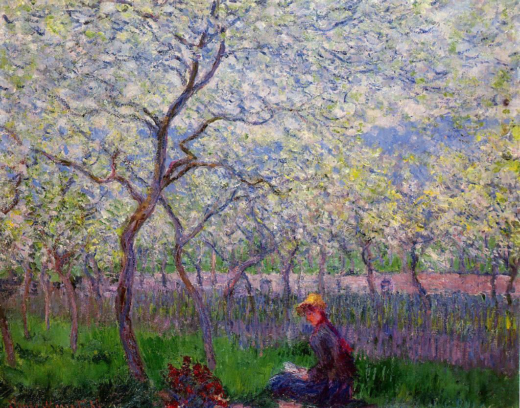 Claude Oscar Monet An Orchard in Spring - Canvas Print