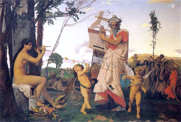 Jean-Leon Gerome Anacreon, Bacchus, and Amor - Canvas Print