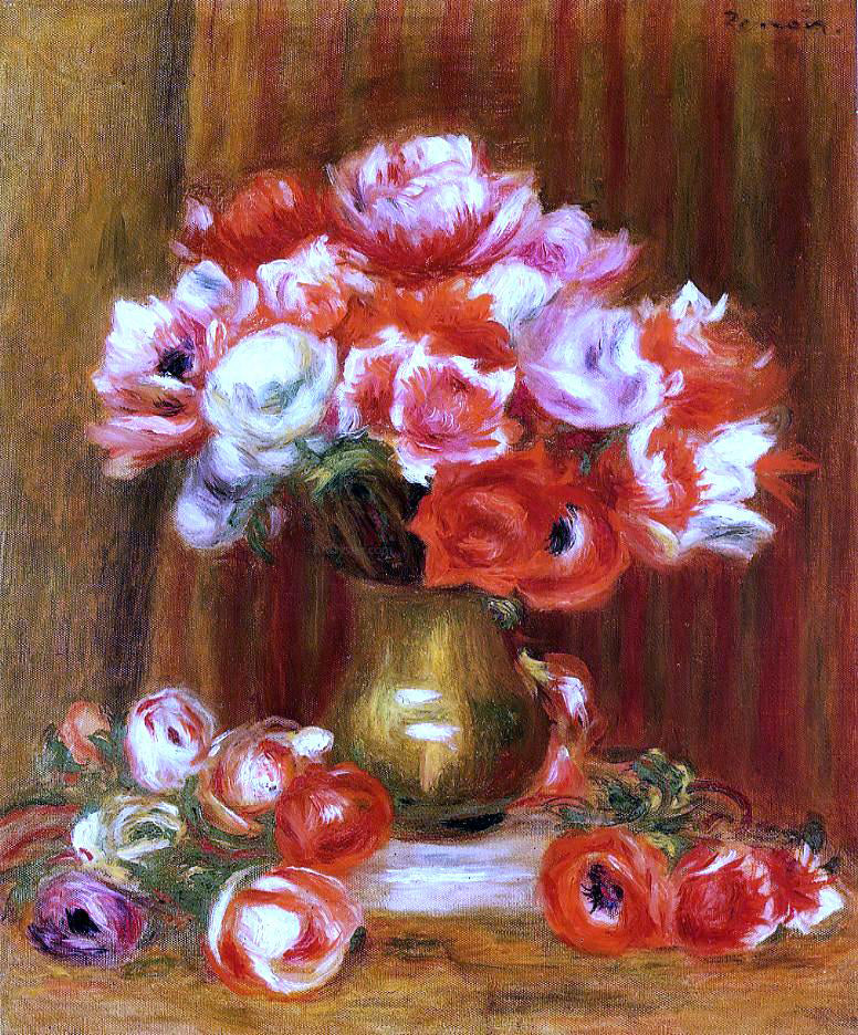 Pierre Auguste Renoir Anemones - Canvas Print