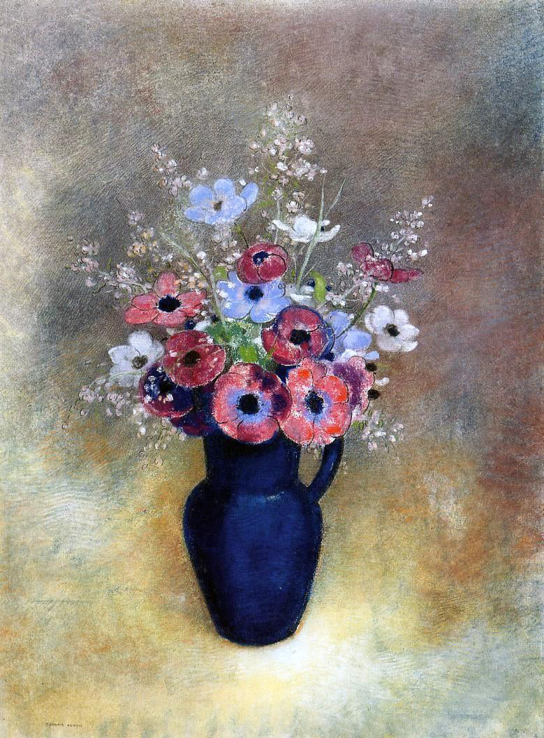 Odilon Redon Anemones in a Jug - Canvas Print