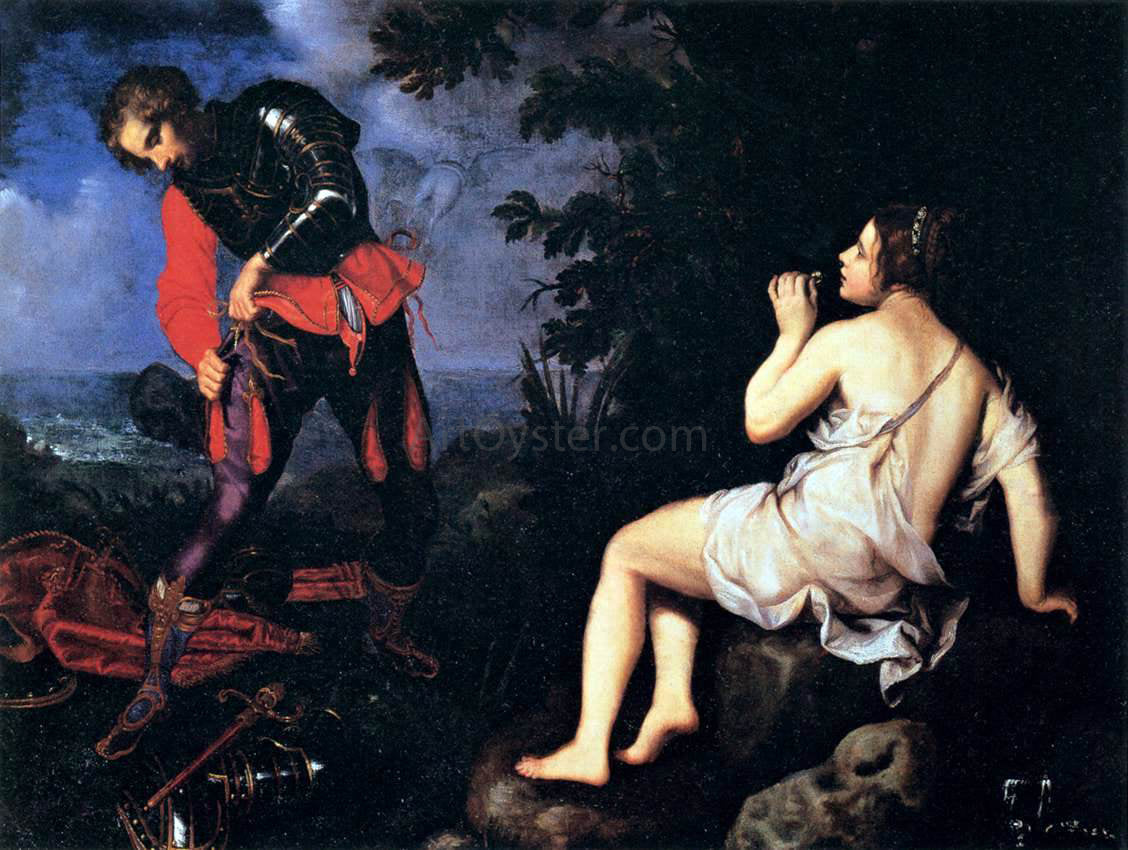 Giovanni Bilivert Angelica Hides from Ruggiero - Canvas Print