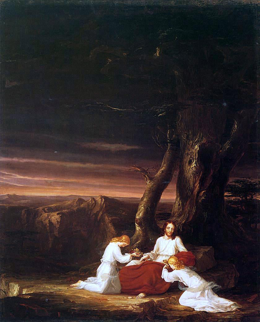 Thomas Cole Angels Ministering to Christ in the Wilderness - Canvas Print