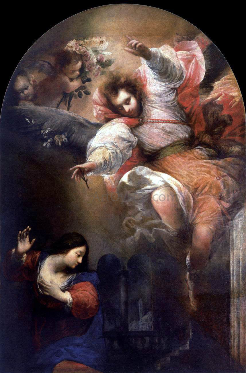Sebastiano Mazzoni Annunciation - Canvas Print