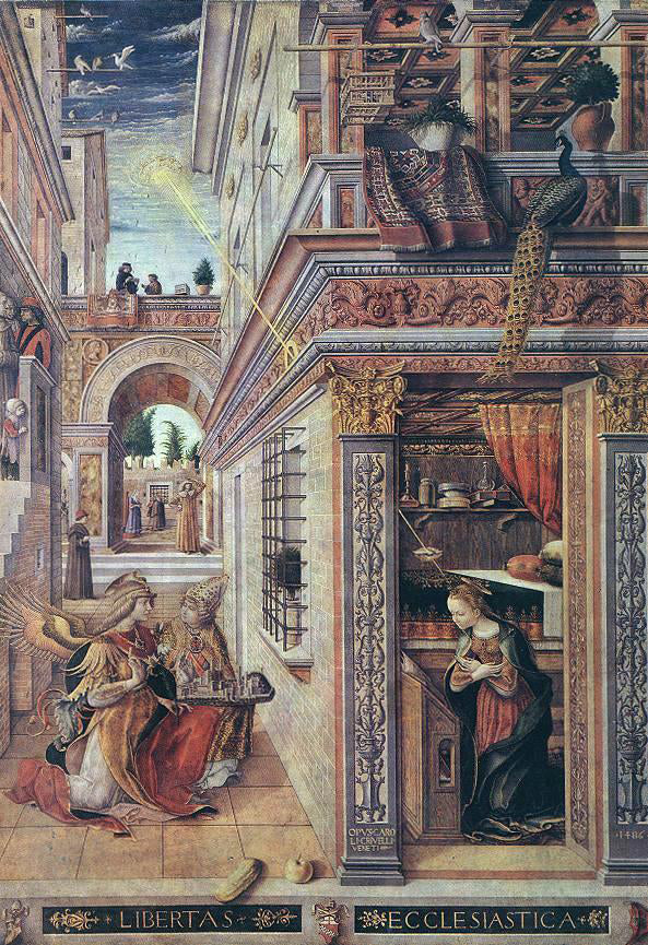 Carlo Crivelli Annunciation with St Emidius - Canvas Print