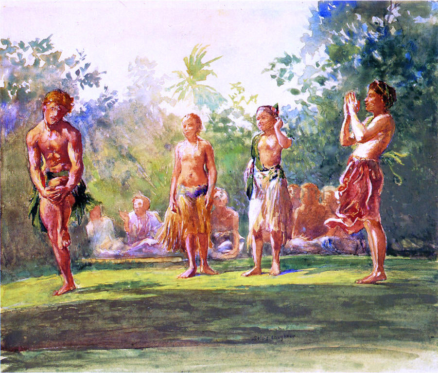 John La Farge Another Standing Dance (also known as Dance of the Very Young Girls) - Canvas Print