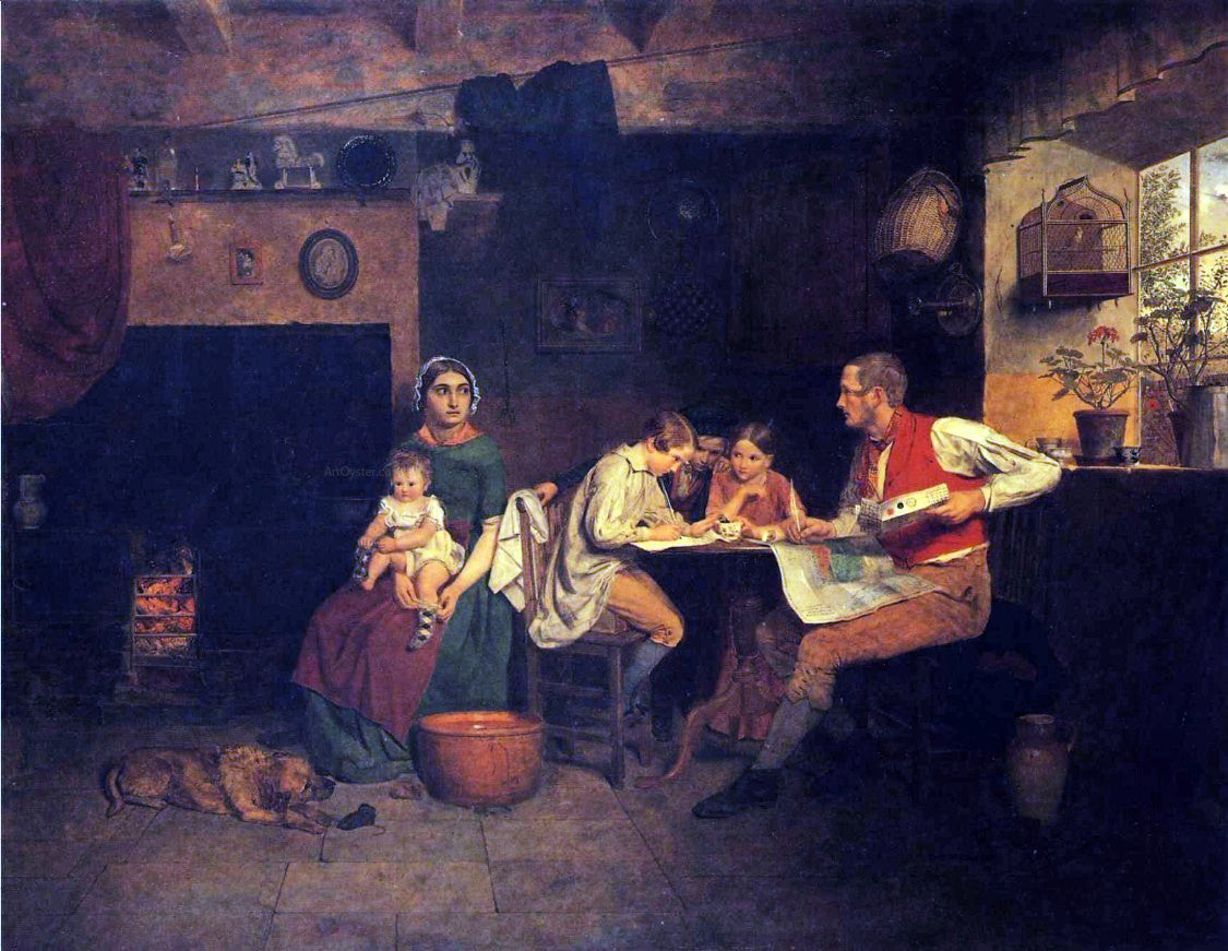 James Collinson Answering the Emigrant's Letter - Canvas Print