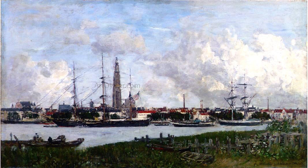 Eugene-Louis Boudin Antwerp, the Port - Canvas Print