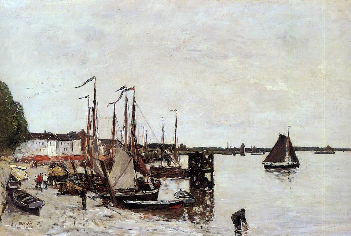 Eugene-Louis Boudin Anvers, Fishing Boats - Canvas Print