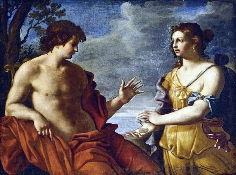 Giovanni Domenico Cerrini Apollo and the Cumaean Sibyl - Canvas Print