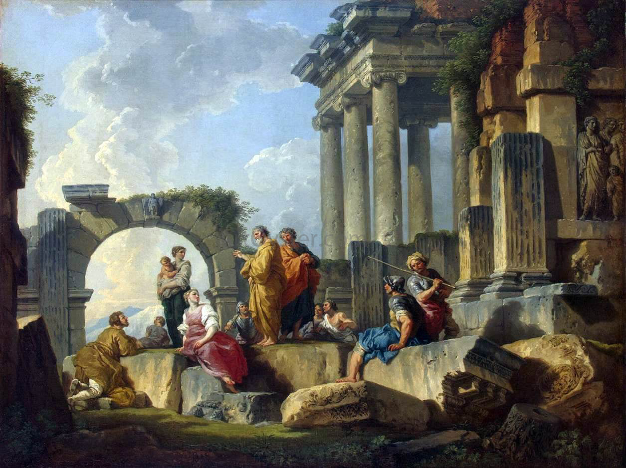 Giovanni Paolo Pannini Apostle Paul Preaching on the Ruins - Canvas Print