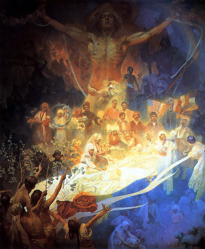 Alphonse Maria Mucha Apotheosis of the Slavs 1926 - Canvas Print