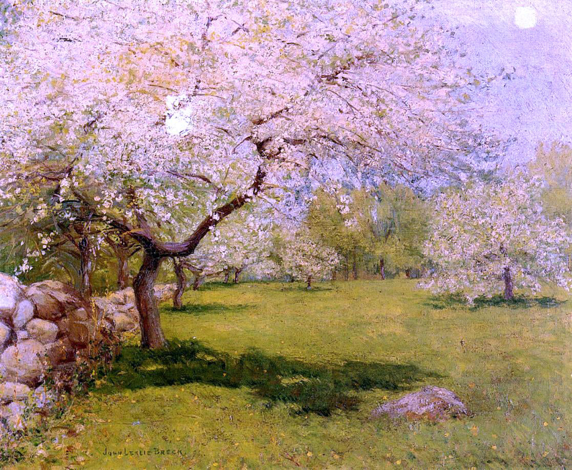 John Leslie Breck Apple Blossoms - Canvas Print