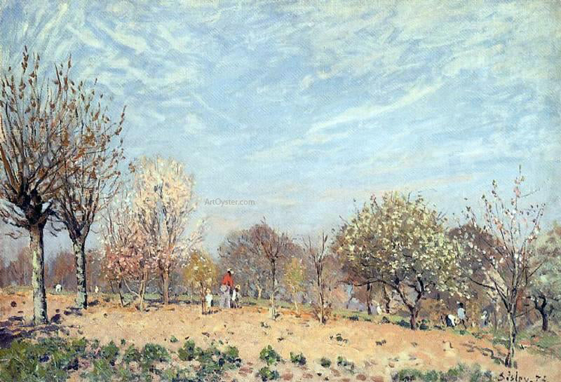 Alfred Sisley Apple Trees in Flower, Spring Morning (also known as Pommiers en Fleurs - Louveciennes) - Canvas Print