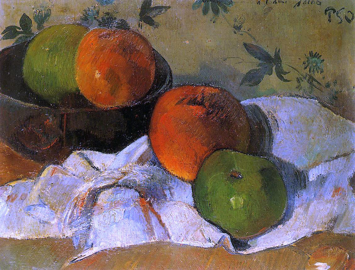 Paul Gauguin Apples and Bowl - Canvas Print