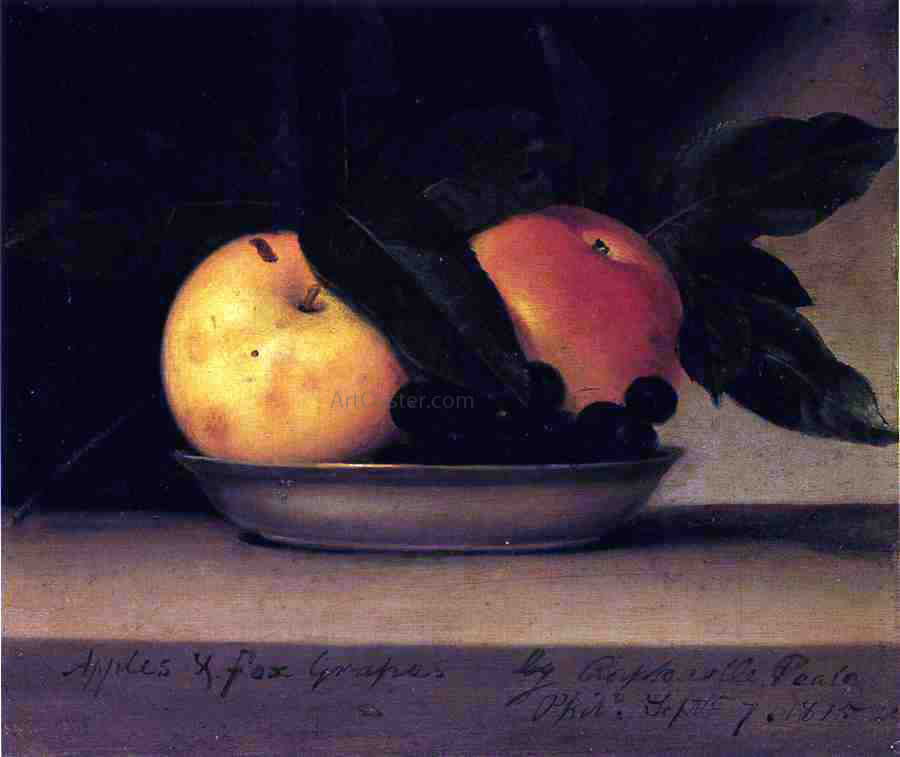Raphaelle Peale Apples and Fox Grapes - Canvas Print