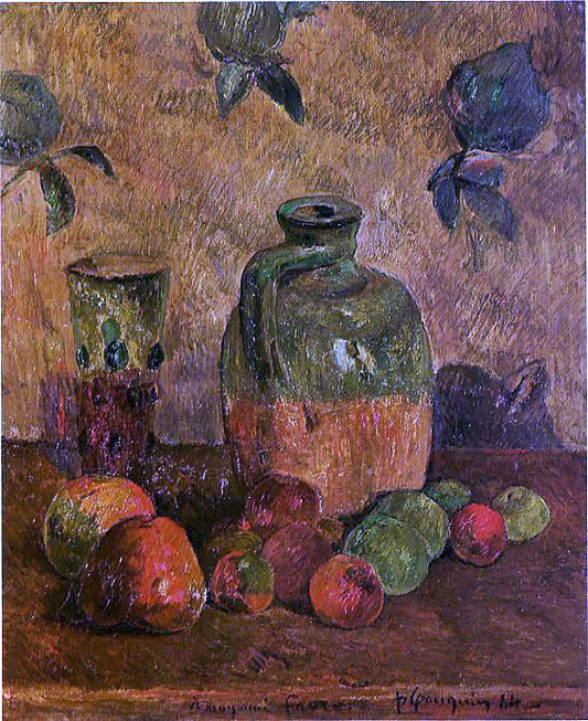 Paul Gauguin Apples, Jug, Iridescent Glass - Canvas Print
