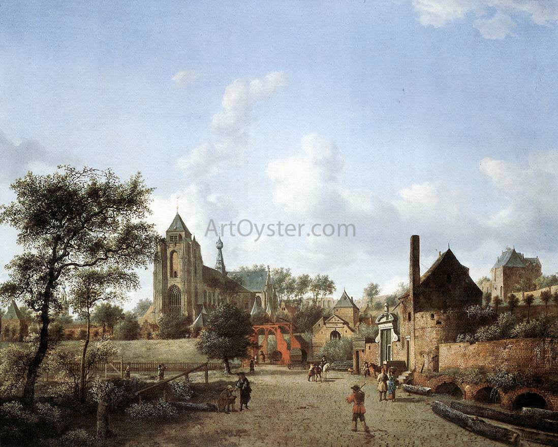 Jan Van der Heyden Approach to the Town of Veere - Canvas Print