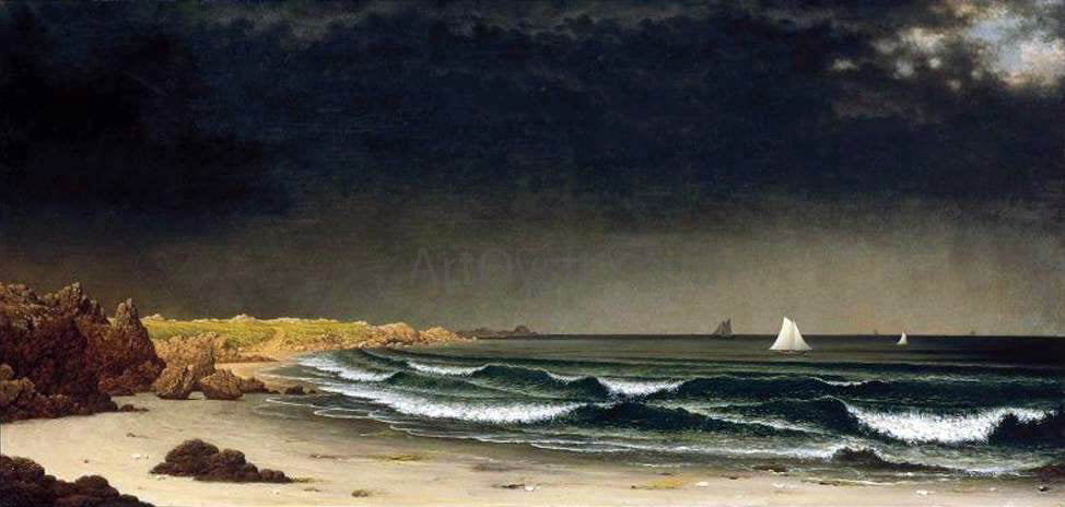 Martin Johnson Heade Approaching Storm: Beach near Newport - Canvas Print