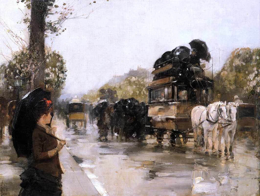Frederick Childe Hassam April Showers, Champs Elysees Paris - Canvas Print
