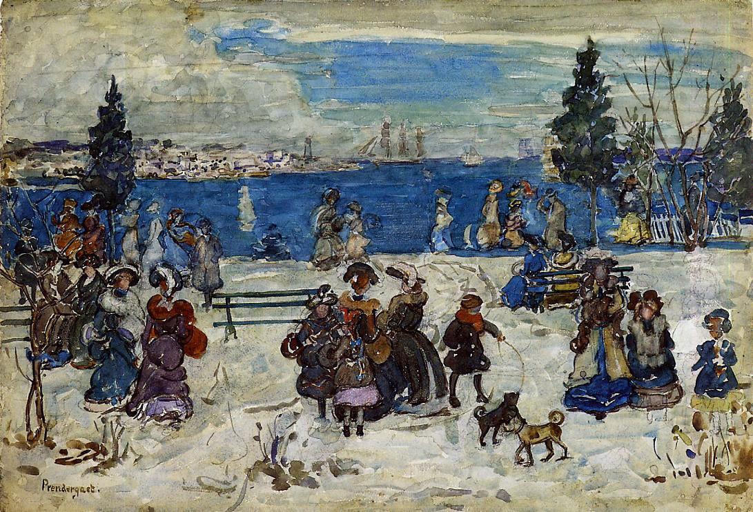 Maurice Prendergast April Snow, Salem - Canvas Print