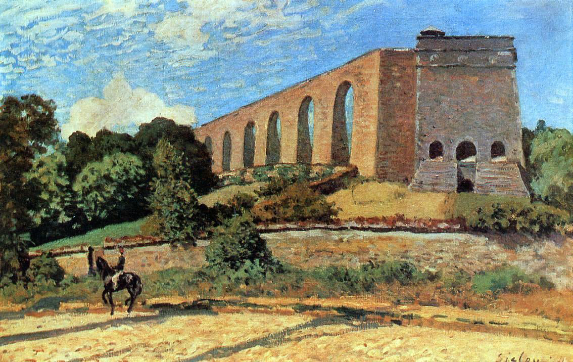 Alfred Sisley Aqueduct at Marly - Canvas Print