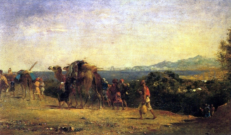 Eugene Fromentin Arab Caravan by the Shore - Canvas Print