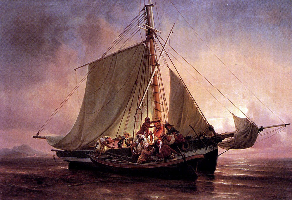 Niels Simonsen Arab Pirate Attack - Canvas Print