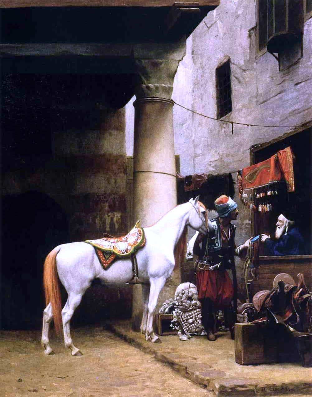 Jean-Leon Gerome Arab Purchasing a Bridle - Canvas Print