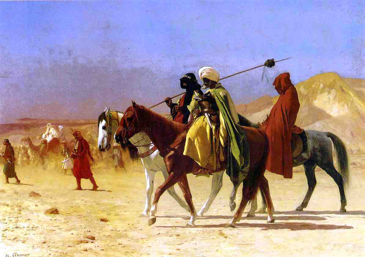 Jean-Leon Gerome Arabs Crossing the Desert - Canvas Print