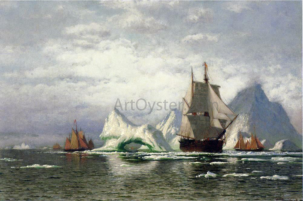 William Bradford Arctic Whaler Homeward Bound Among the Icebergs - Canvas Print
