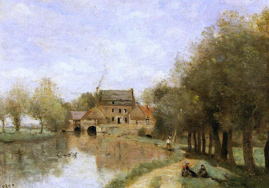 Jean-Baptiste-Camille Corot Arleux-du-Nord, the Drocourt Mill, on the Sensee - Canvas Print