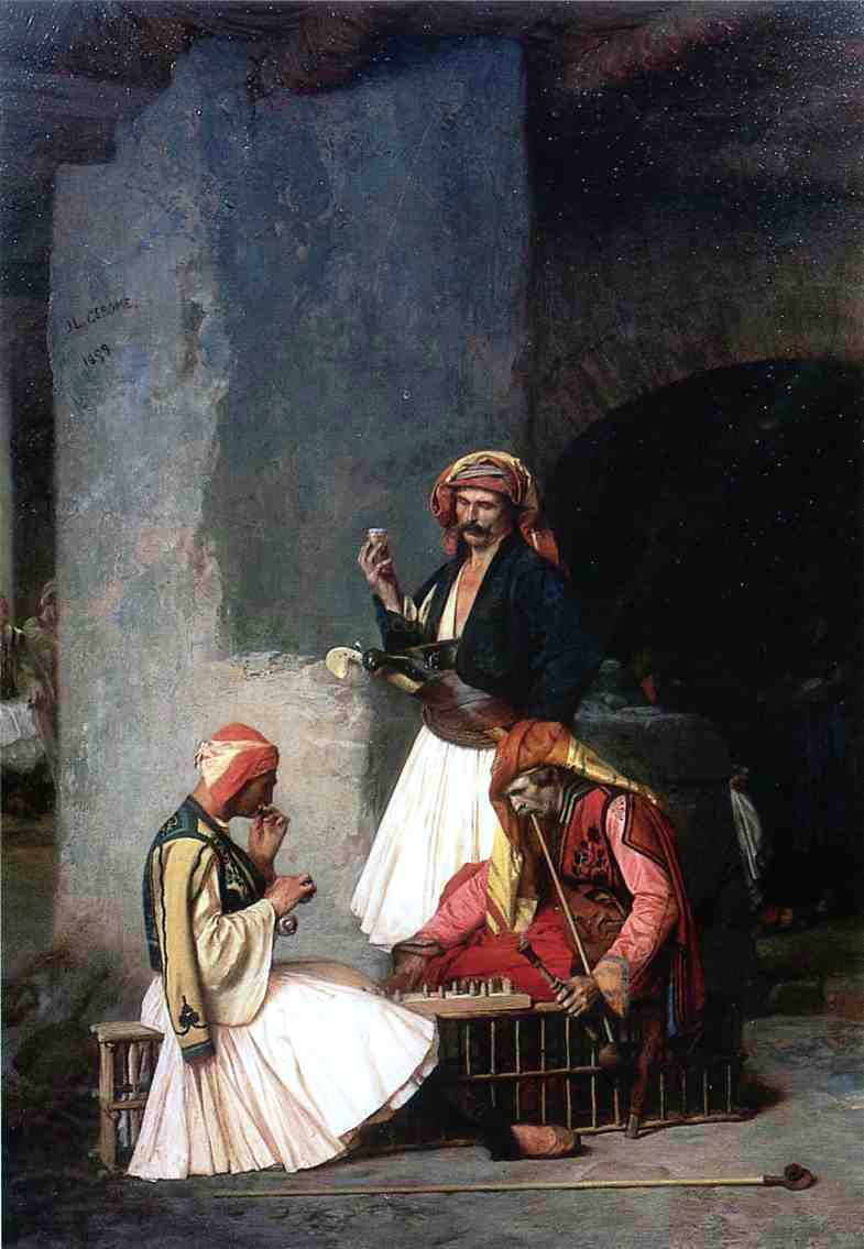 Jean-Leon Gerome Arnauts Playing Chess - Canvas Print