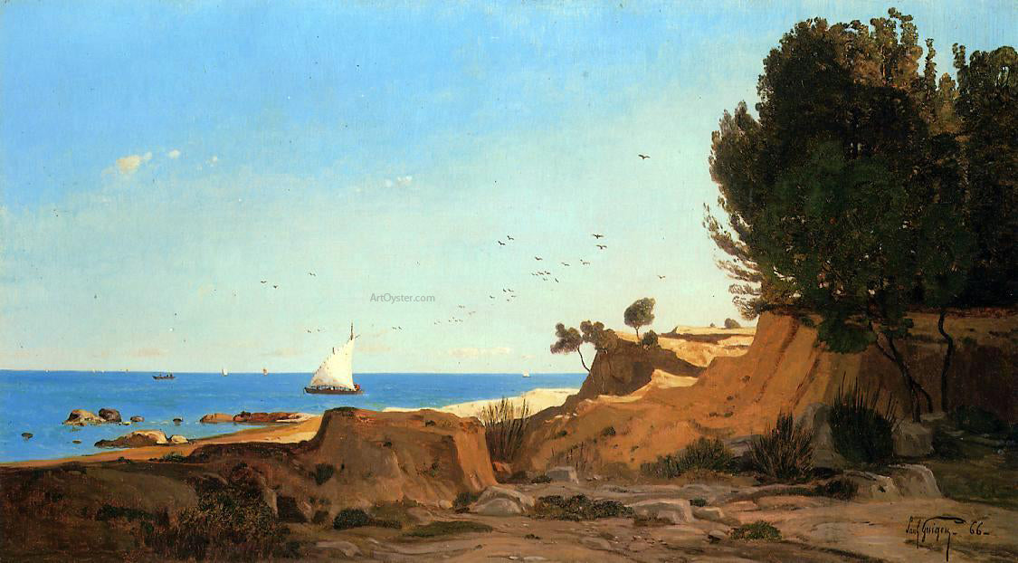 Paul-Camille Guigou Around the Cap-Couronne near Marseille - Canvas Print