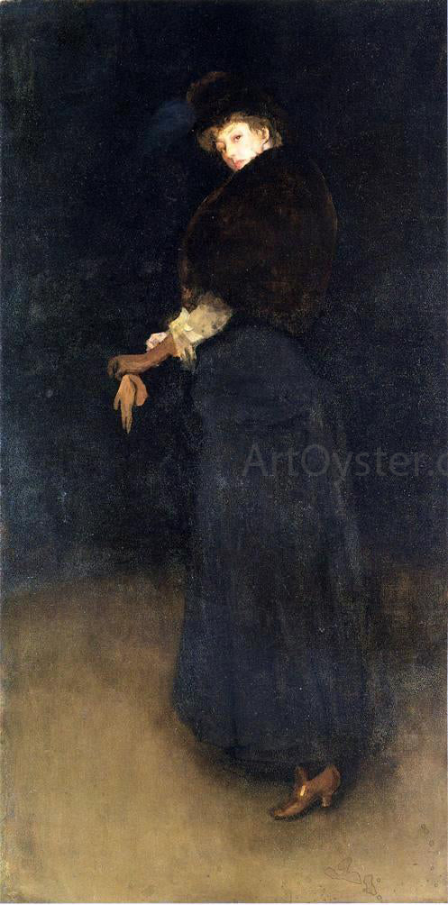 James McNeill Whistler Arrangement in Black: La Dame au brodequin jaune - Portrait of Lady Archibald Campbell - Canvas Print