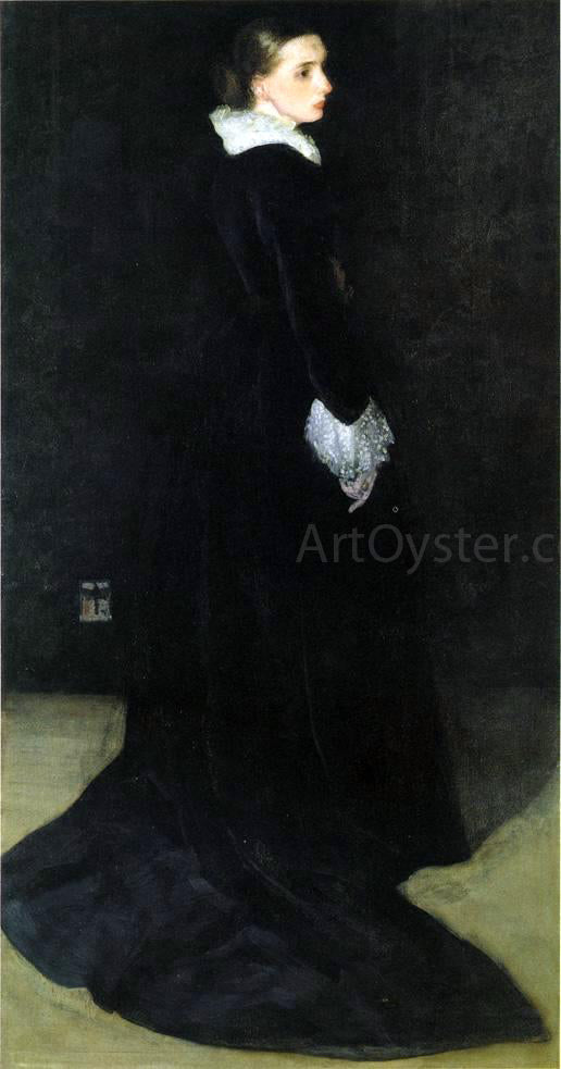 James McNeill Whistler Arrangement in Black, No. 2: Portrait of Mrs. Louis Huth - Canvas Print