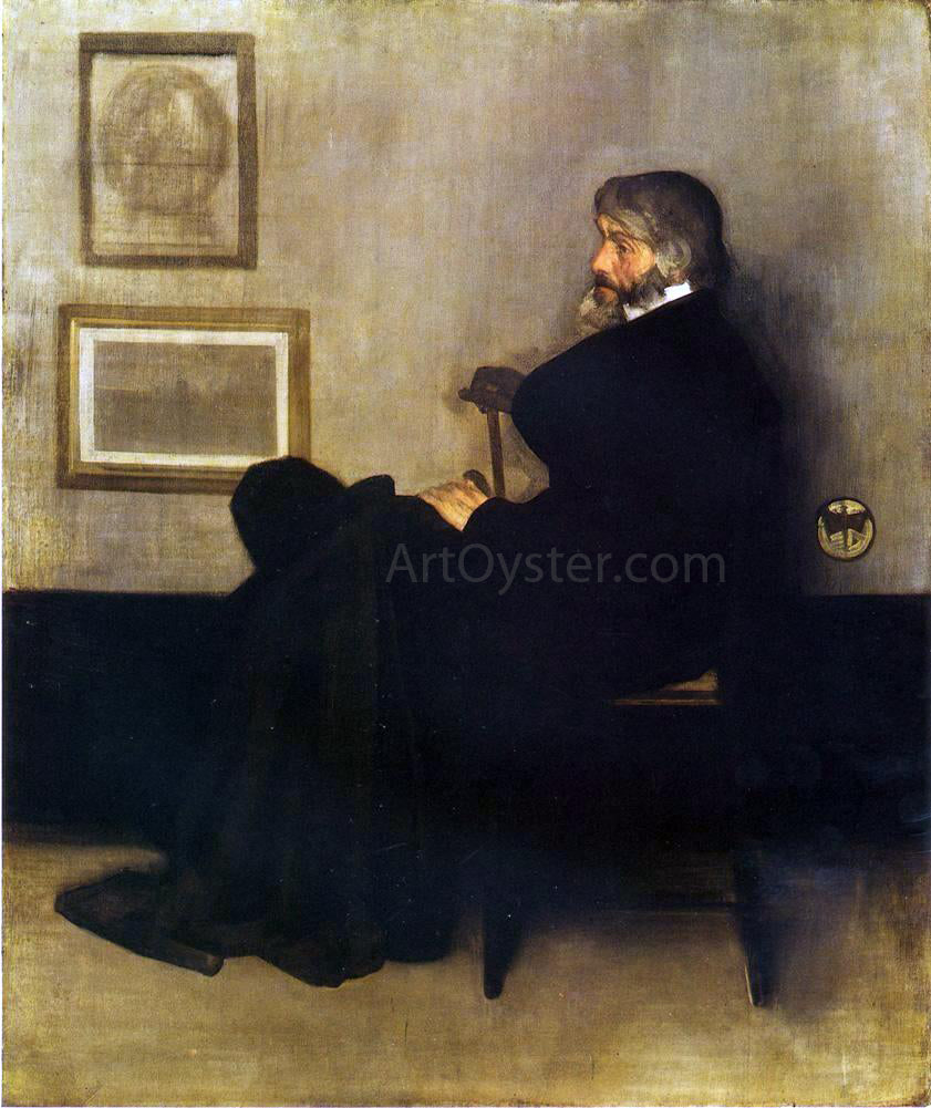 James McNeill Whistler Arrangement in Grey and Black, No.2: Portrait of Thomas Carlyle - Canvas Print