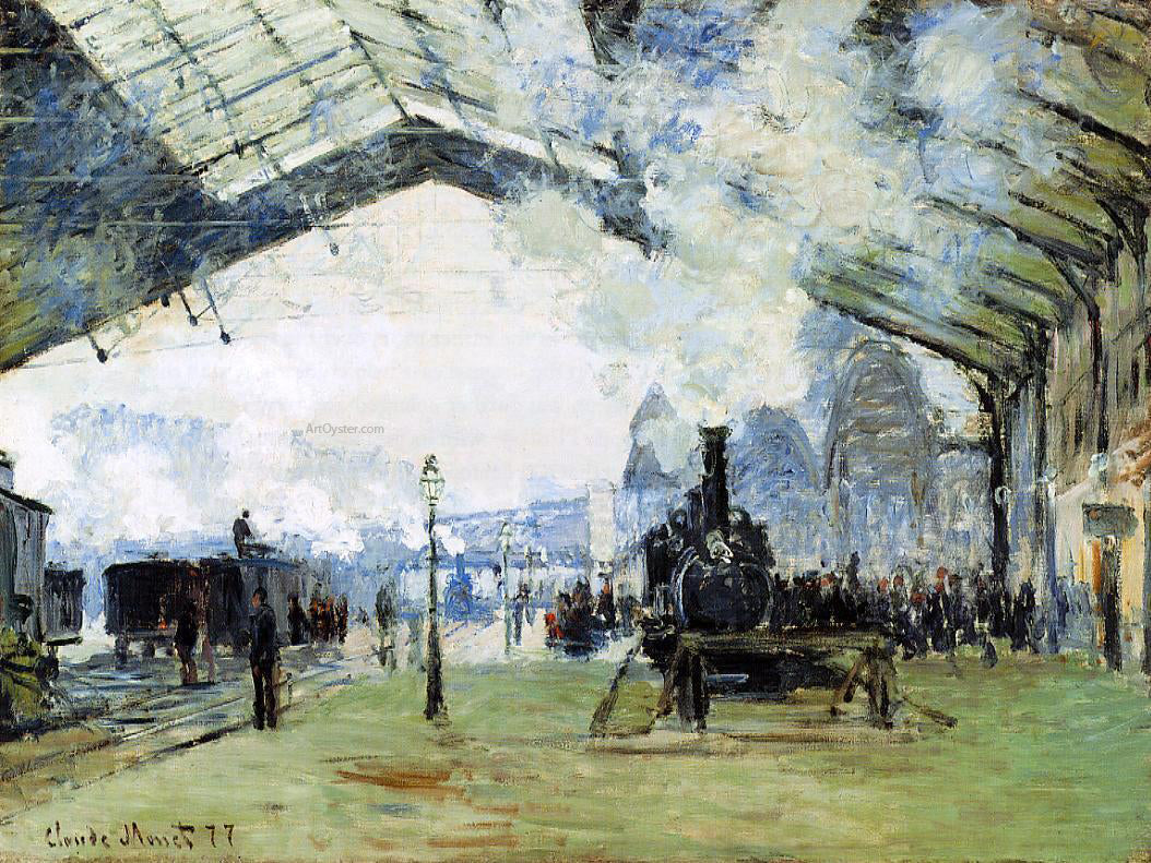 Claude Oscar Monet Arrival of the Normandy Train, Gare Saint-Lazare - Canvas Print