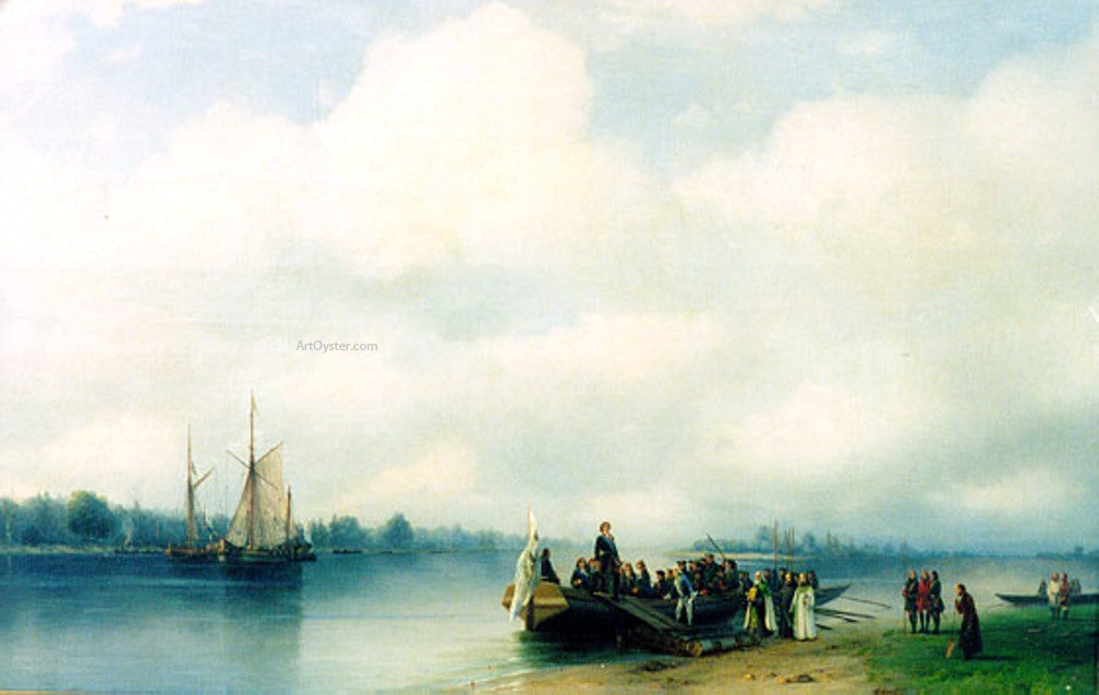 Ivan Constantinovich Aivazovsky Arrival Peter the First on River Neva - Canvas Print