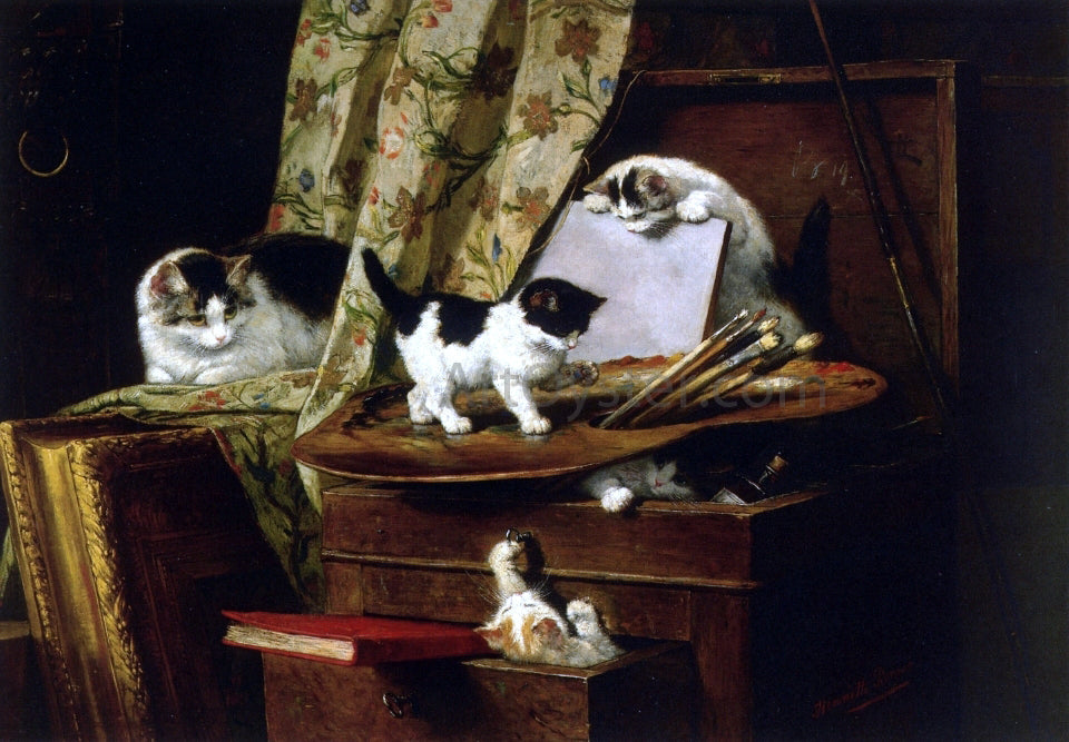 Henriette Ronner-Knip Artful Play - Canvas Print