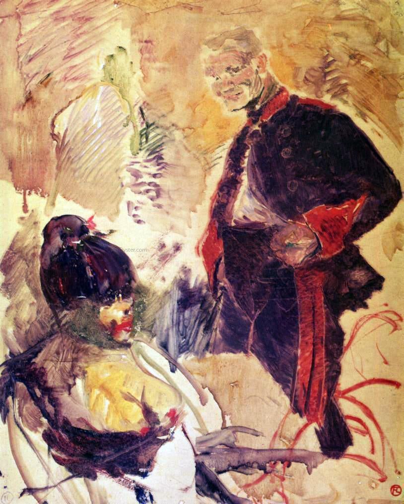 Henri De Toulouse-Lautrec Artillerman and Girl - Canvas Print