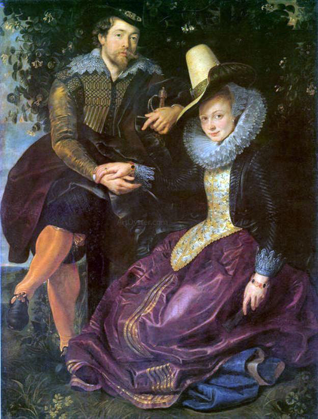 Peter Paul Rubens Artist and His First Wife, Isabella Brant, in the Honeysuckle Bower - Canvas Print