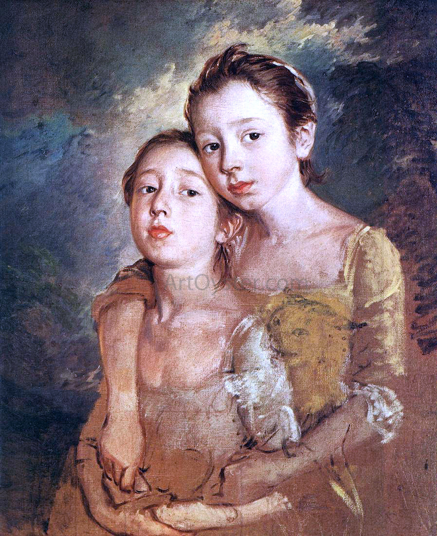 Thomas Gainsborough Artist's daughters with a cat - Canvas Print