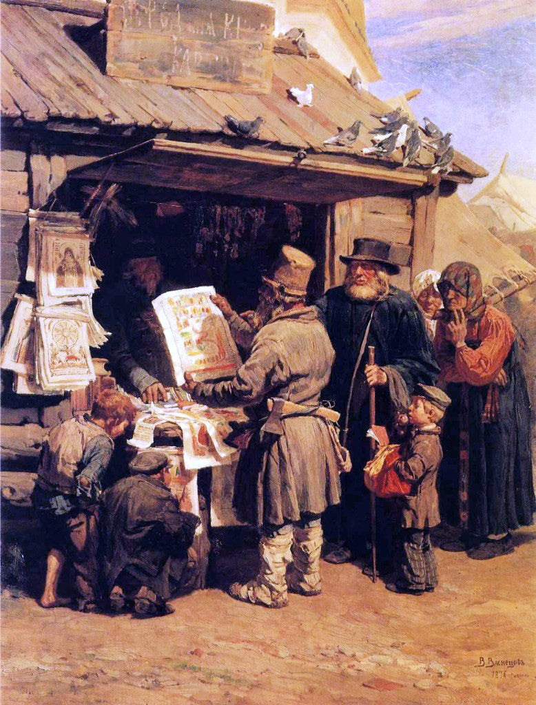Victor Mikhail Vasnetsov At a Bookseller's - Canvas Print