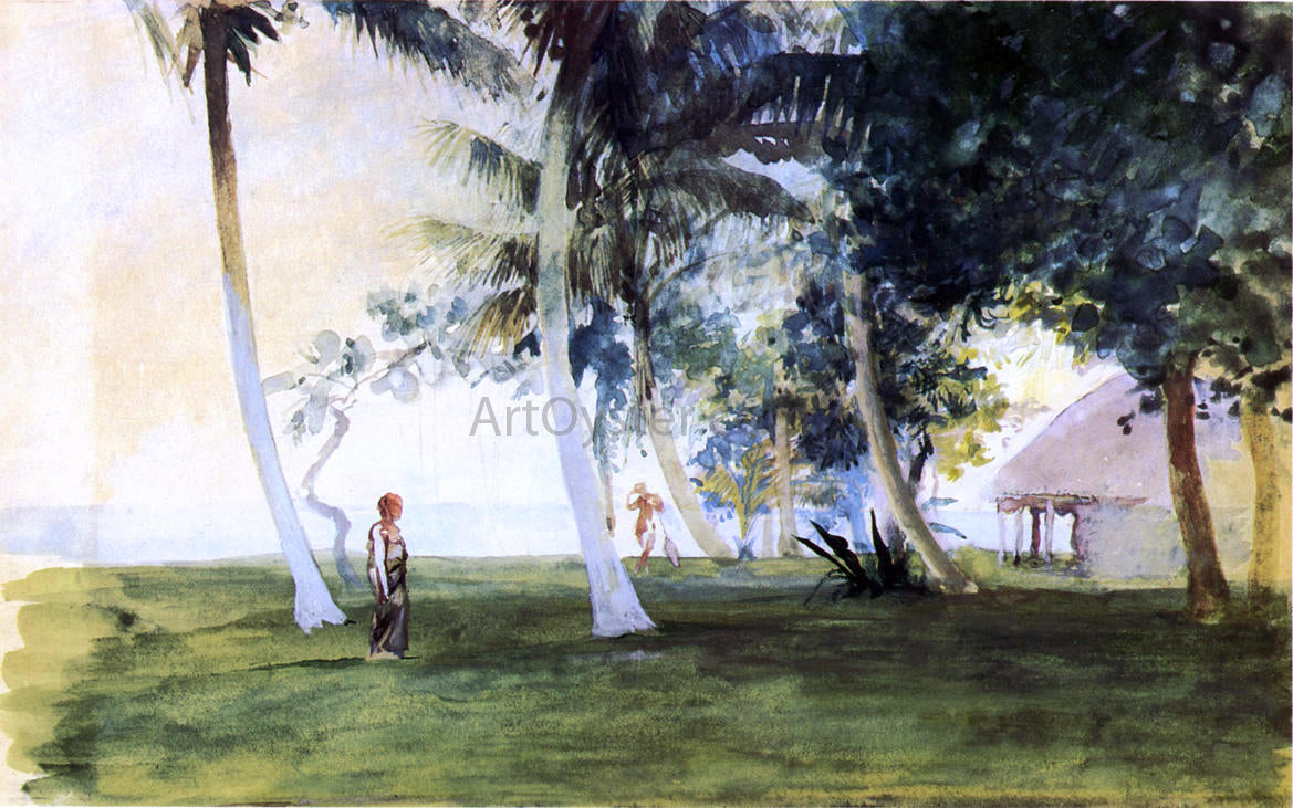 John La Farge At Dawn, In Front of Our House at vaiala, Upolu, Samoa - Canvas Print